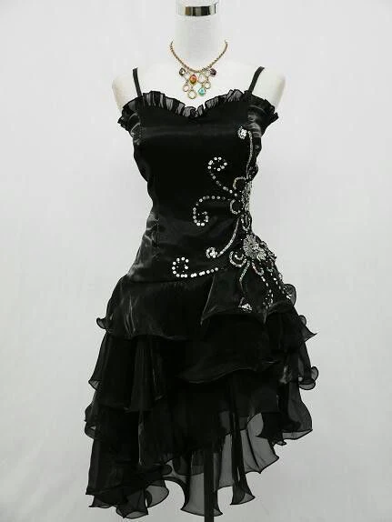 A Line Black Ruffle Short Prom Dress Retro Beaded Homecoming Dress J33 –  JulyProm