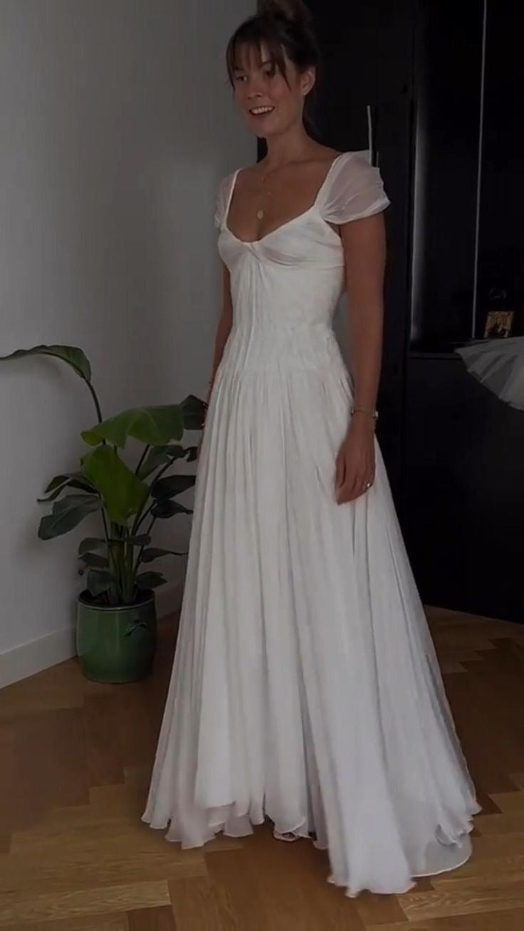 Robe de bal longue en tulle blanc coupe trapèze, robe de soirée formelle, robe de mariée J3345