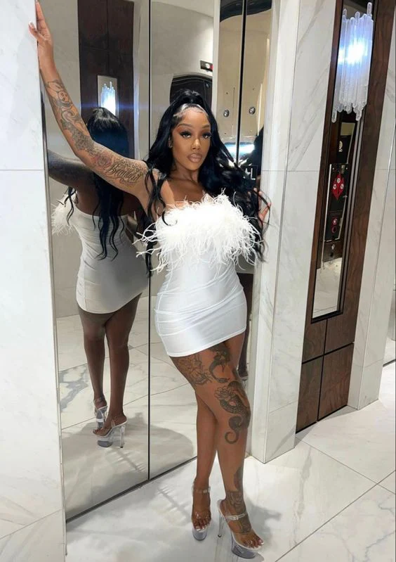 Robe fourreau blanche bustier courte de bal J3414