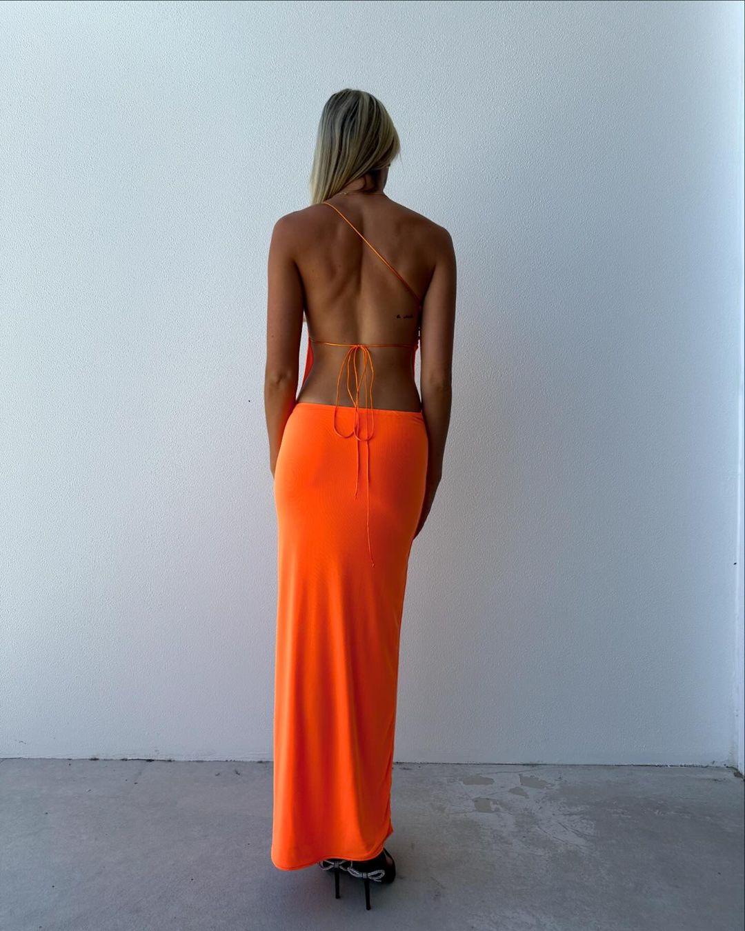 Robe de bal longue fourreau orange, robe de soirée formelle J3429