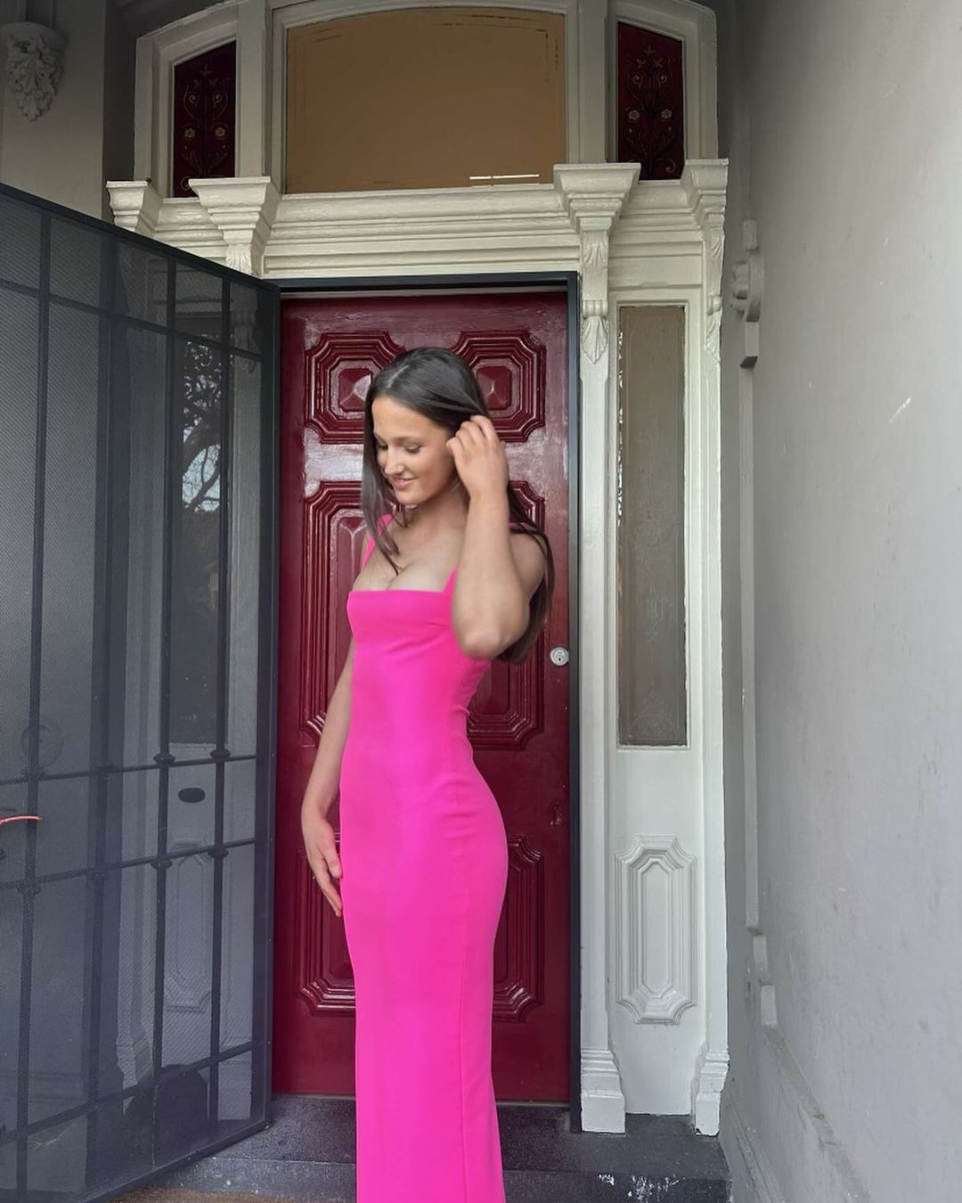 Hot Pink Sheath Long Prom Dress Formal Party Gown J3545