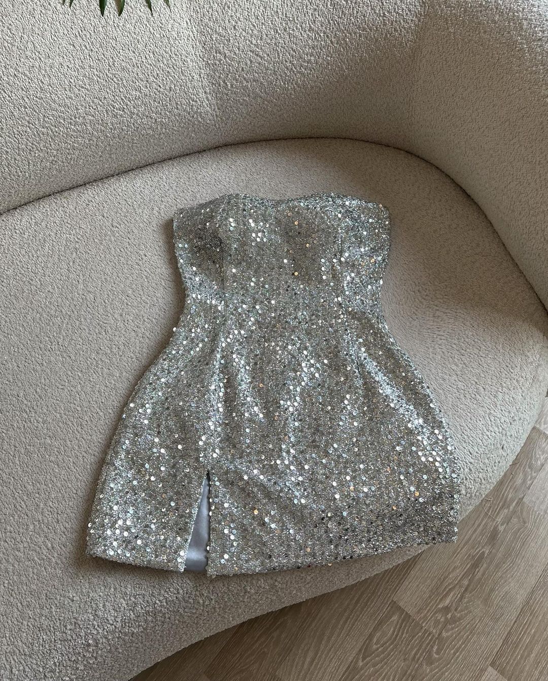 Straple Silver Sequin Homecoming Dress Short Birthday Outfit J3583
