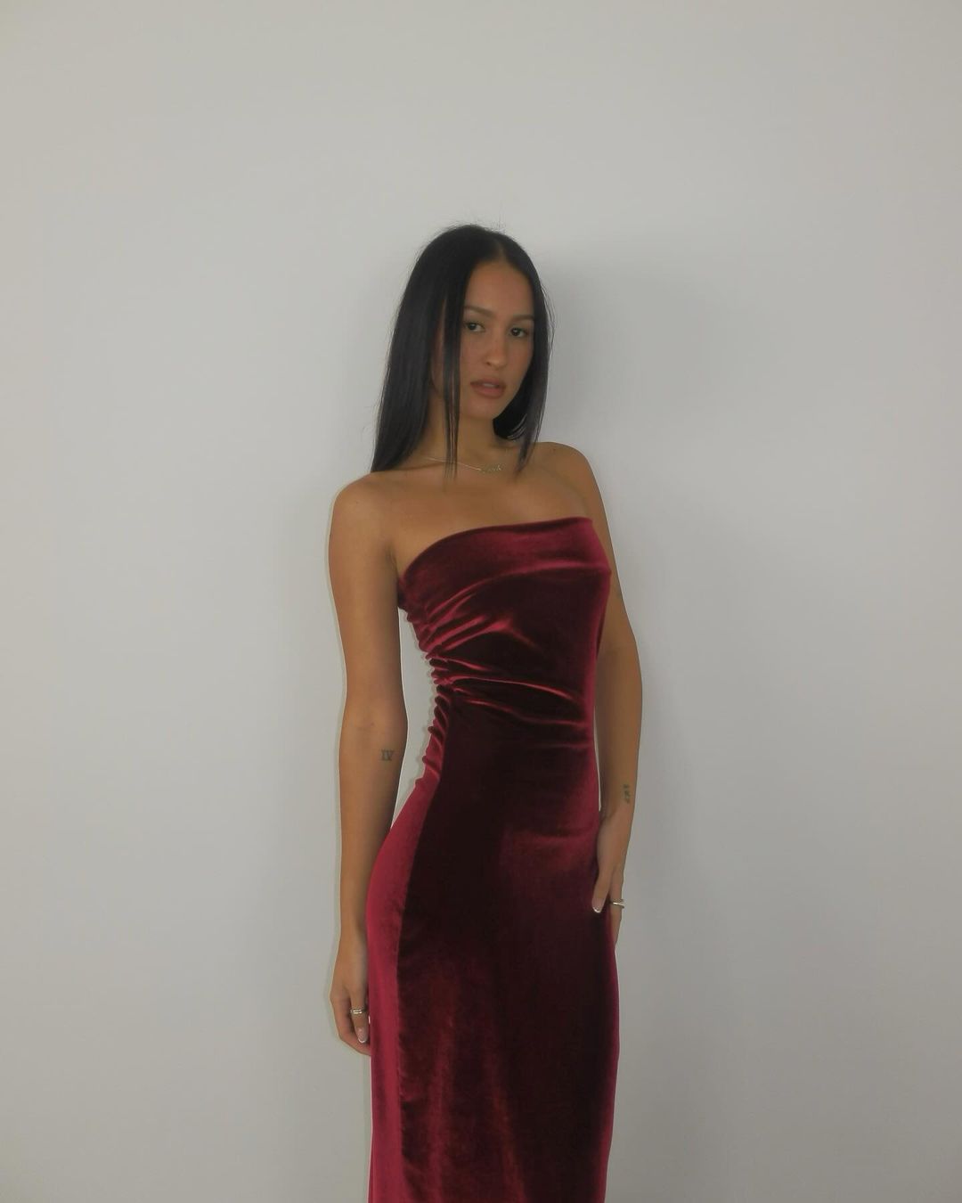 Strapless Sheath Long Prom Dress Burgundy Birthday Outfit J3639