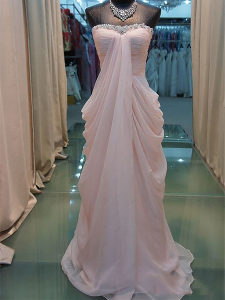 Robe de bal rose à volants et décolleté en cœur, longueur au sol, robe de soirée rose J3769