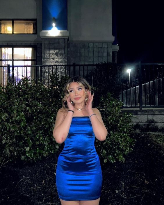 Etuikleid, trägerlos, königsblau, Geburtstags-Outfits, Heimkehrkleid J3790