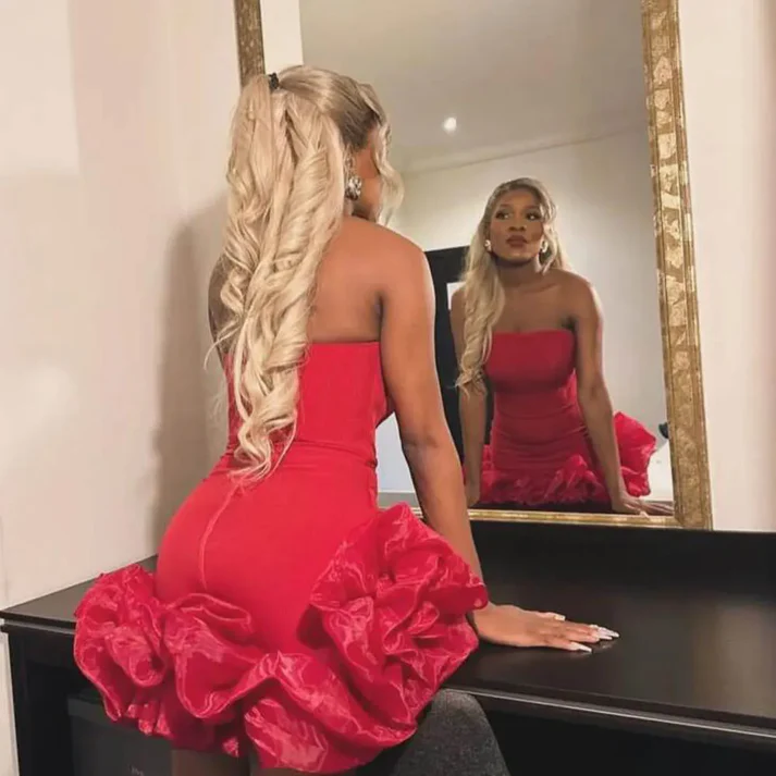 Ruffles Short Homecoming Prom Dress Birthday Party Gown J3859