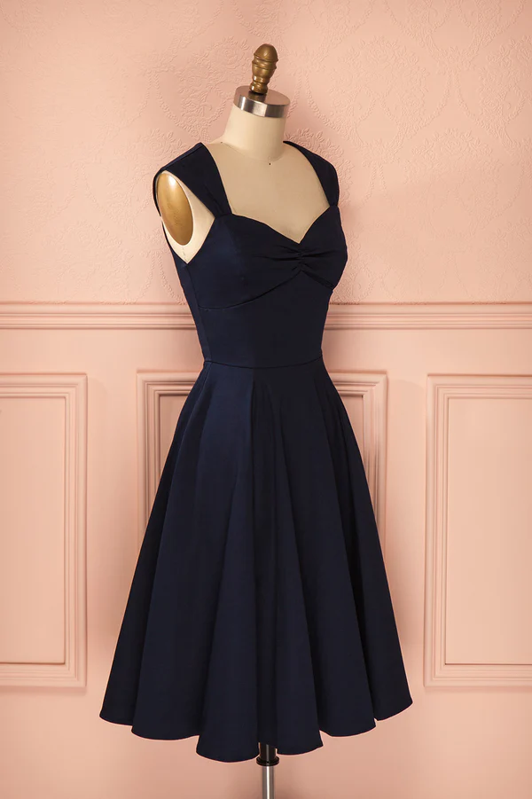 Robe de soirée courte bleu marine foncé J3875