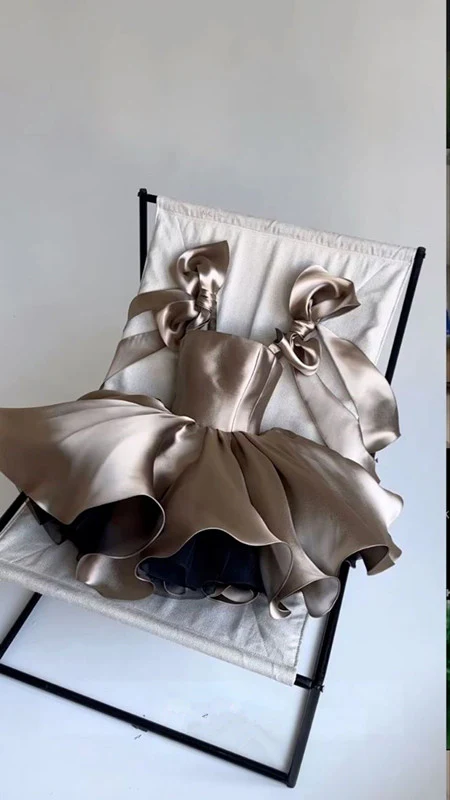 Robe de soirée coupe trapèze, tenue d'anniversaire, J3896