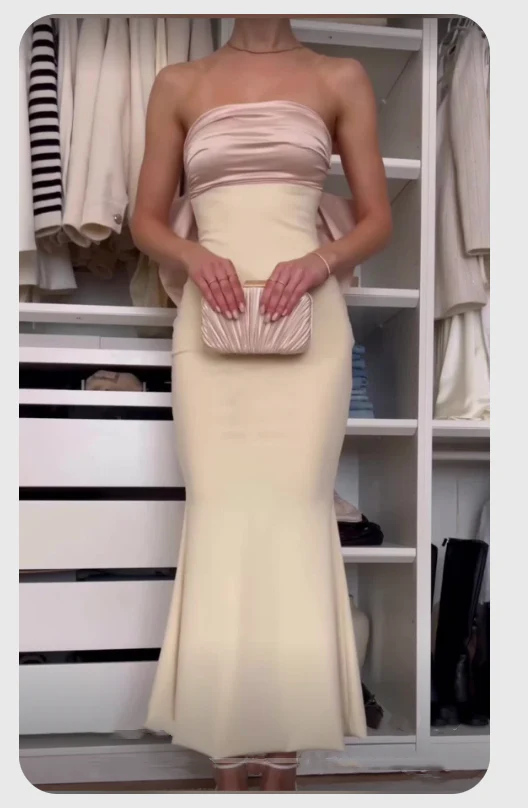 Robe de soirée longue sirène en satin, fourreau, robe de bal, J3977