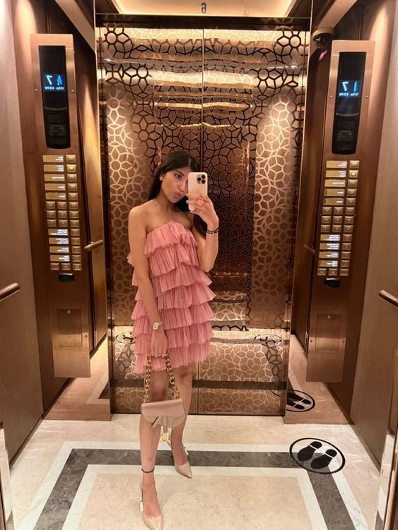 Pink Ruffle Short Prom Dress Homecoming Dress Party Dress J3992