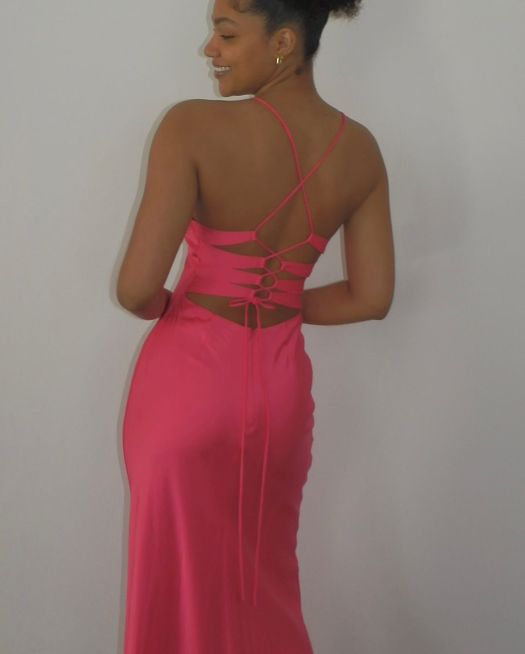Robe de bal longue fourreau rose vif, robe de soirée formelle J4116