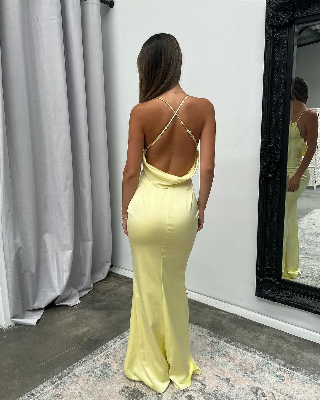 Yellow Sheath Long Prom Dress Formal Evening Gown J4122