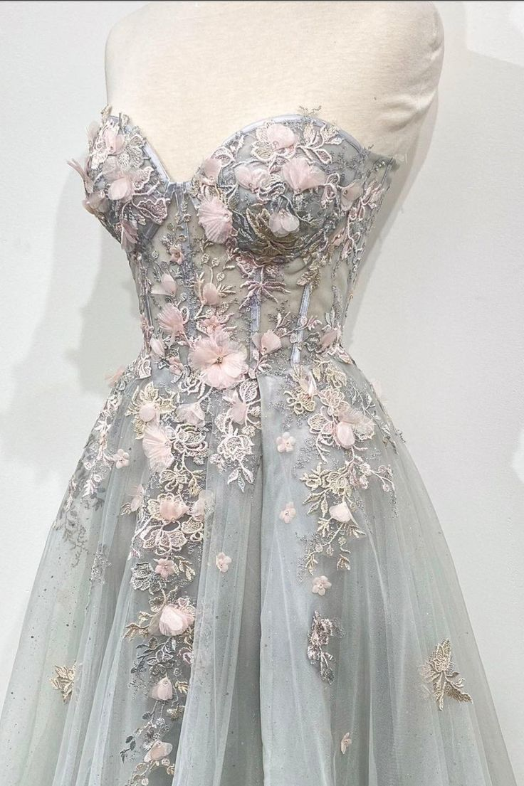 Strapless Lace Long A Line Prom Gown Graduation Dress J4393