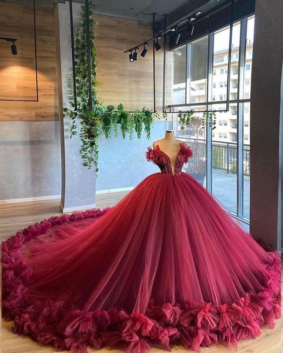 Robe de mariée trapèze à col en V et robe de soirée J4586