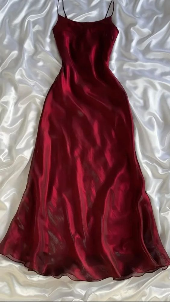 Robe de soirée formelle bordeaux à bretelles spaghetti, coupe trapèze, pour anniversaire, J4565