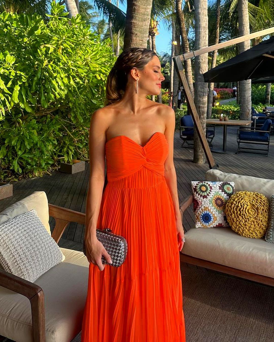 Robe longue bustier trapèze rouge en cœur pour invitée de mariage J4850