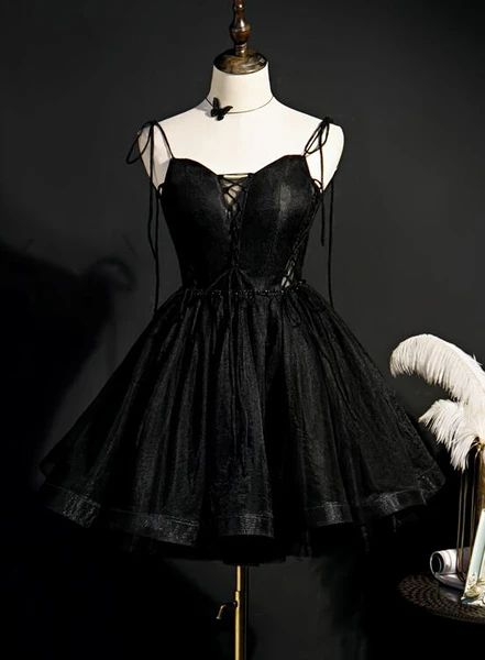 Black Tulle Short Homecoming Dress Short Party Dresses J4864