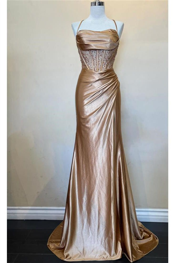 Robe de soirée longue sirène verte fendue J4939