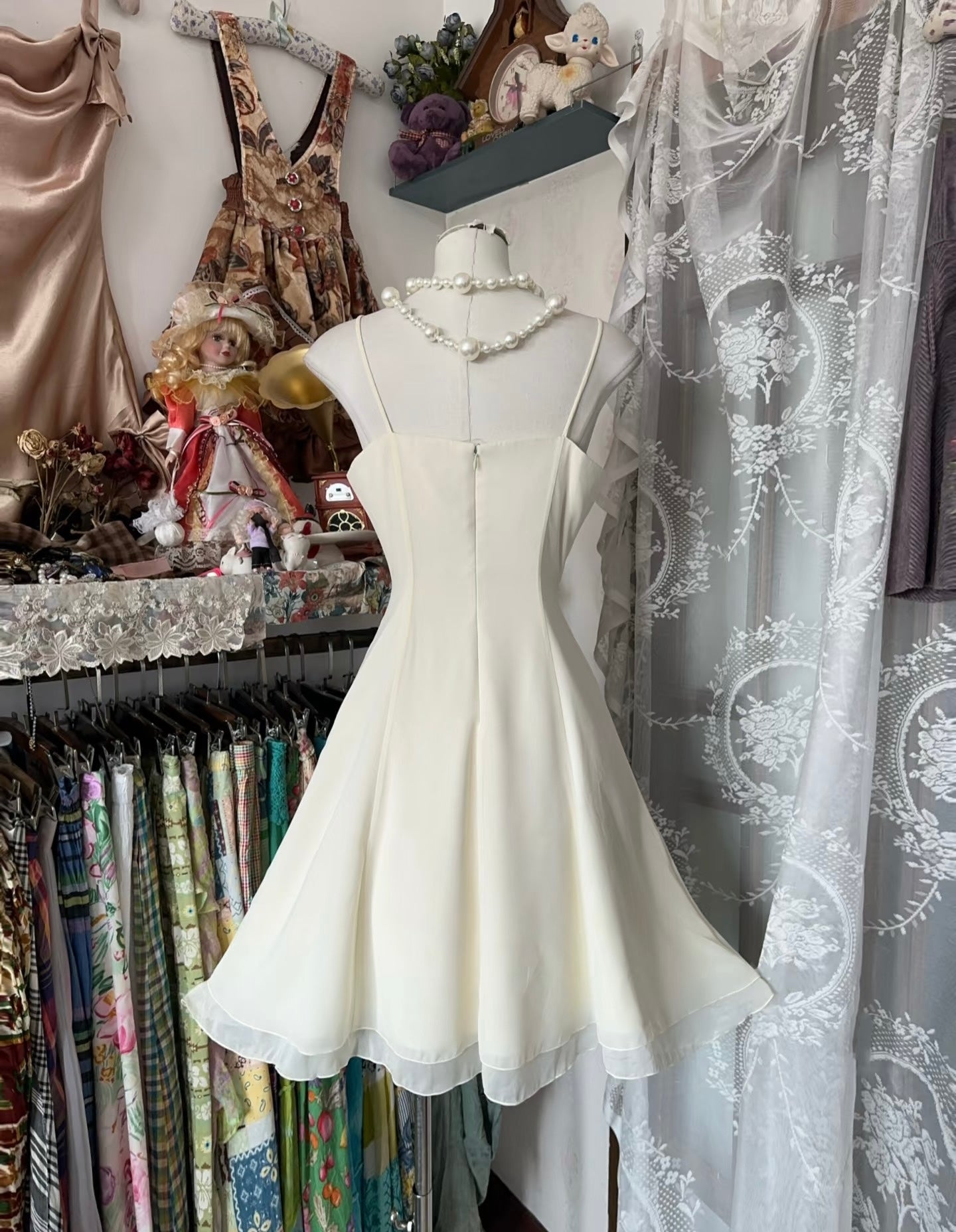 Ivory A Line Short Prom Dress Elegant Vintage Party Dress J5023