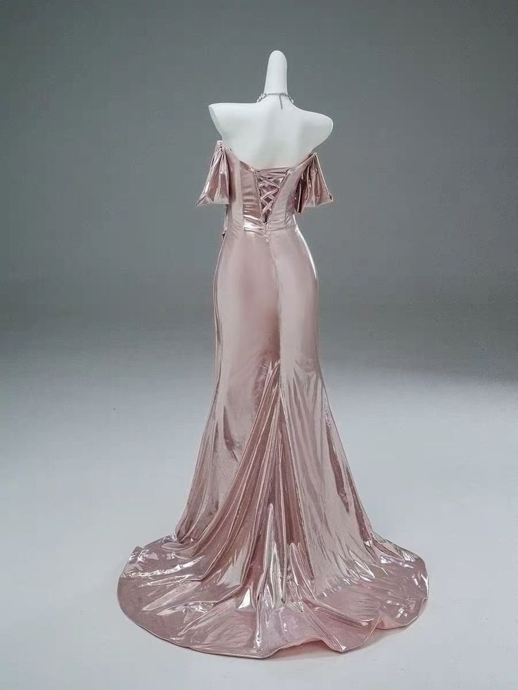 Robe de bal longue sirène à épaules dénudées, rose, robe de soirée formelle J5055