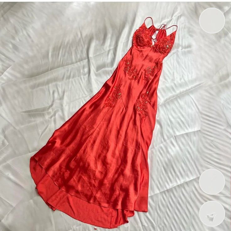 Meerjungfrau Spaghettiträger Satin Langes Ballkleid J5644