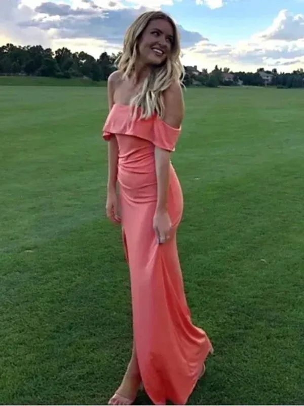 Schulterfreies Meerjungfrau-Ballkleid, formelles Partykleid J5750