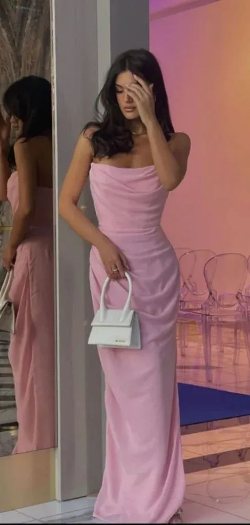Pink Sheath Prom Dress Evening Formal Dress Birthday Outfit J5811