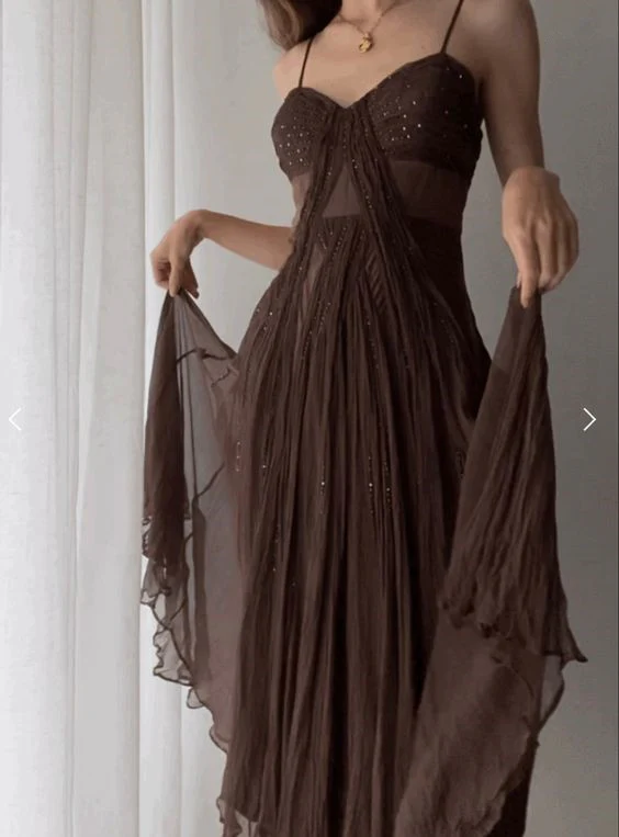 Brown Prom Dress Formal Dress Graduation Dresses J3860