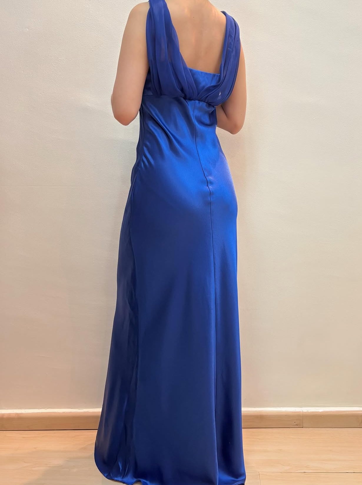 Blue Mermaid Long Prom Dress Vintage Evening Dress J8556
