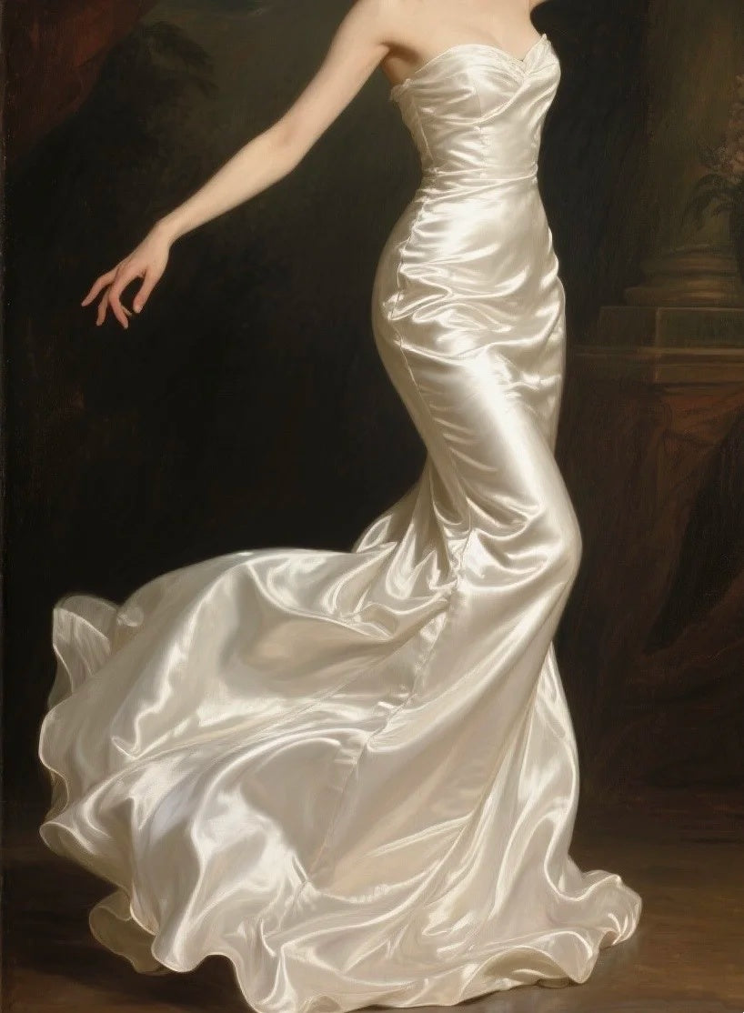 Robe de bal longue style sirène à col en cœur J8733