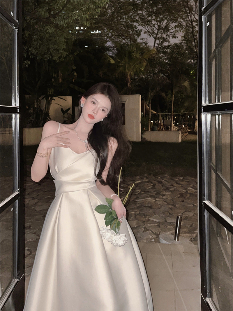 2023 Women Simple Dress Beige Sleeveless Dress 30 - JulyProm