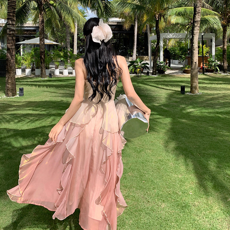 Pink Gradient Ruffled Fairy Dress Holiday Dress 28 - JulyProm