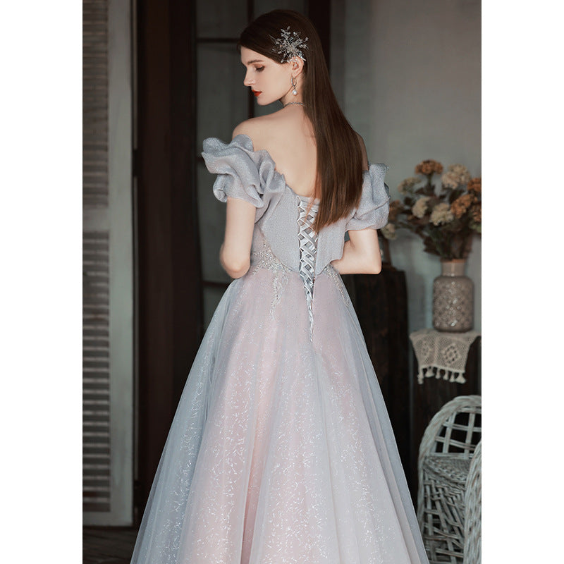 Off Shoulder Long Prom Dress A Line Evening Dress Formal Gown 80 - JulyProm