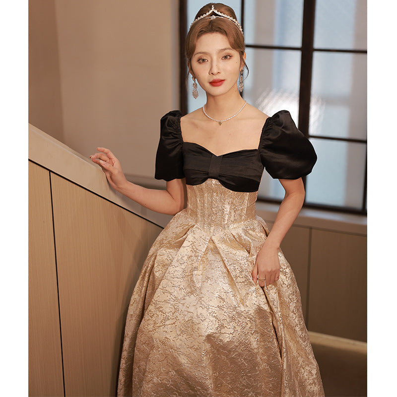 Cuter Short Sleeves Princess Dress Birthday Party Dress A Line Formal Evening Dress 104 - JulyProm