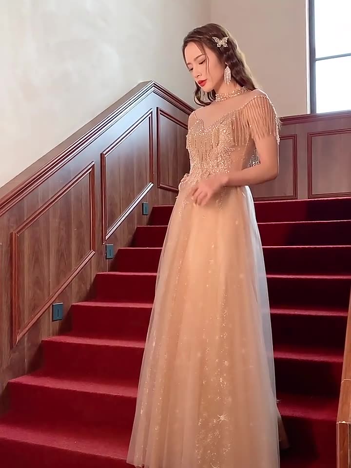 Sparkly Tassel Long Prom Dress Bling Evening Dress 14 - JulyProm