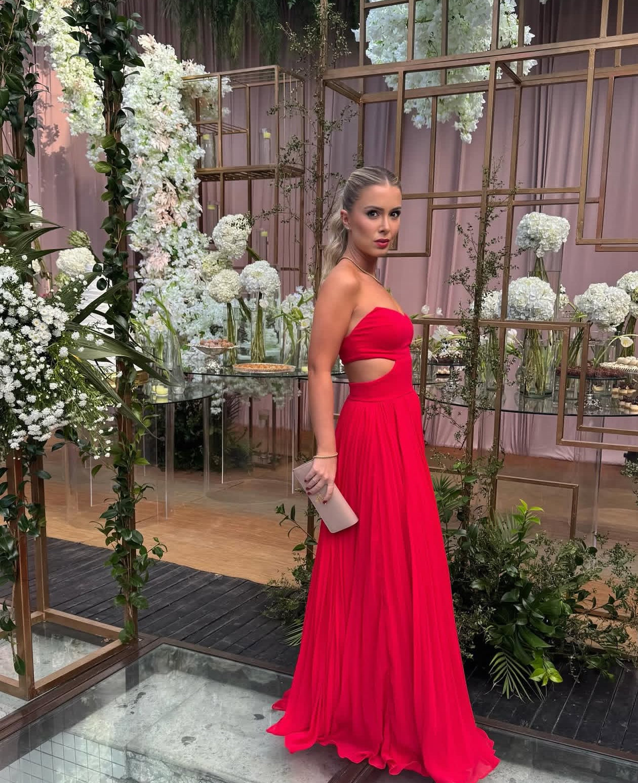 Strapless Red A Line Wedding Guest Dress Formal Prom Party Dress J7148