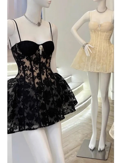 Robe de soirée noire en dentelle pour la 8e année, tenue de cocktail Hoco J7245