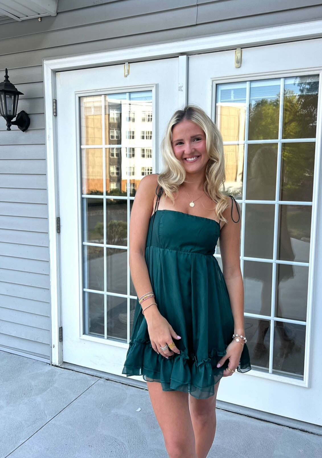 A Line Emerald Green Short Homecoming Dress J7836