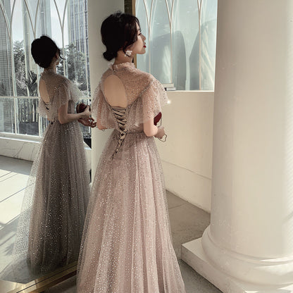 One-Shoulder-Burgund-langes Abschlussball-Kleid-Schnür-Abend-Kleid 20