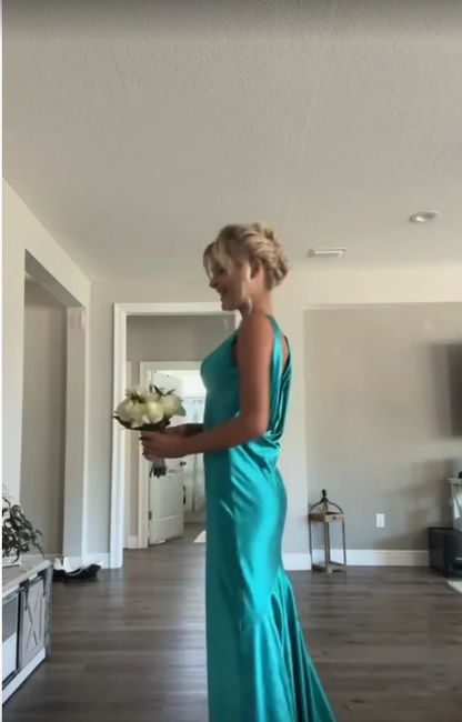 Robe de bal longue fourreau à col en V, robe de soirée formelle J4713