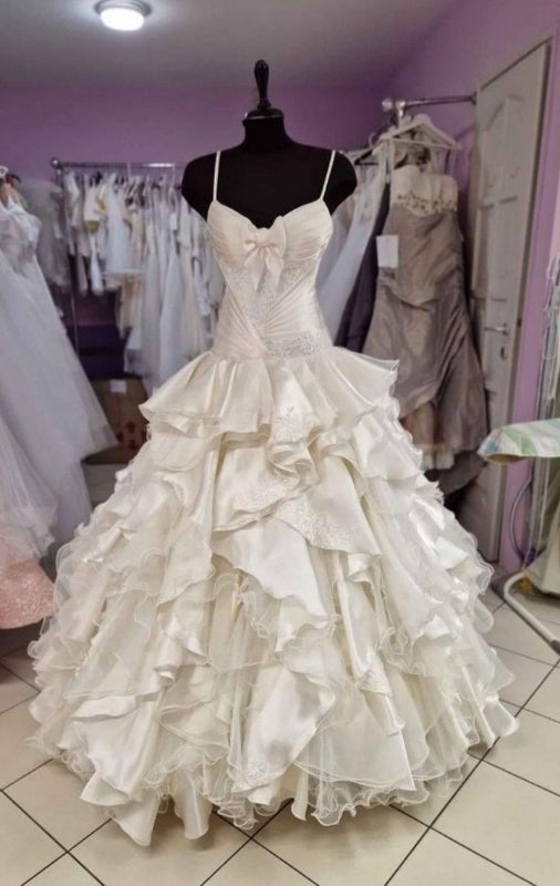 Spaghetti Straps A Line Ruffle Long Prom Dress Cute Birthday Dress J8392