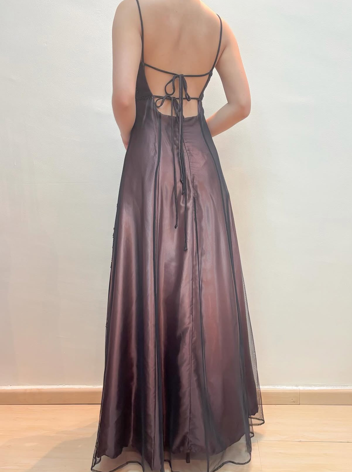 Spaghetti Straps A Line Beaded Long Prom Dress Vintage Evening Dress J8563