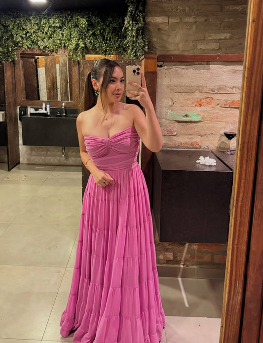 Robe de bal bustier trapèze, robe d'invitée de mariage, robe de soirée, J7074