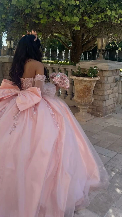 Applique Tulle Sweet 16 Dress Quinceanera Dress Birthday Ball Gown J7421