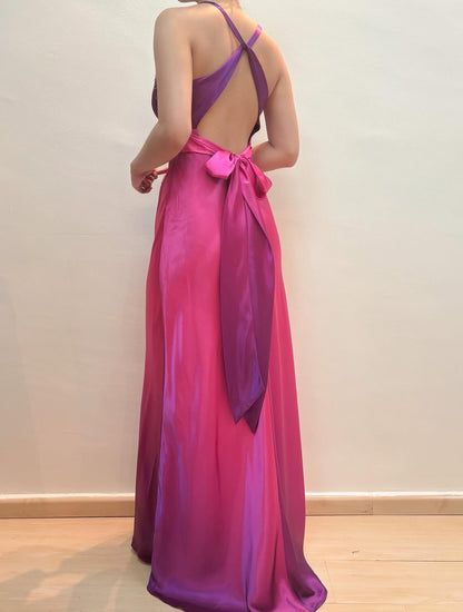 Beaded V Neck Long Prom Dress Backless Formal Party Dress J8571