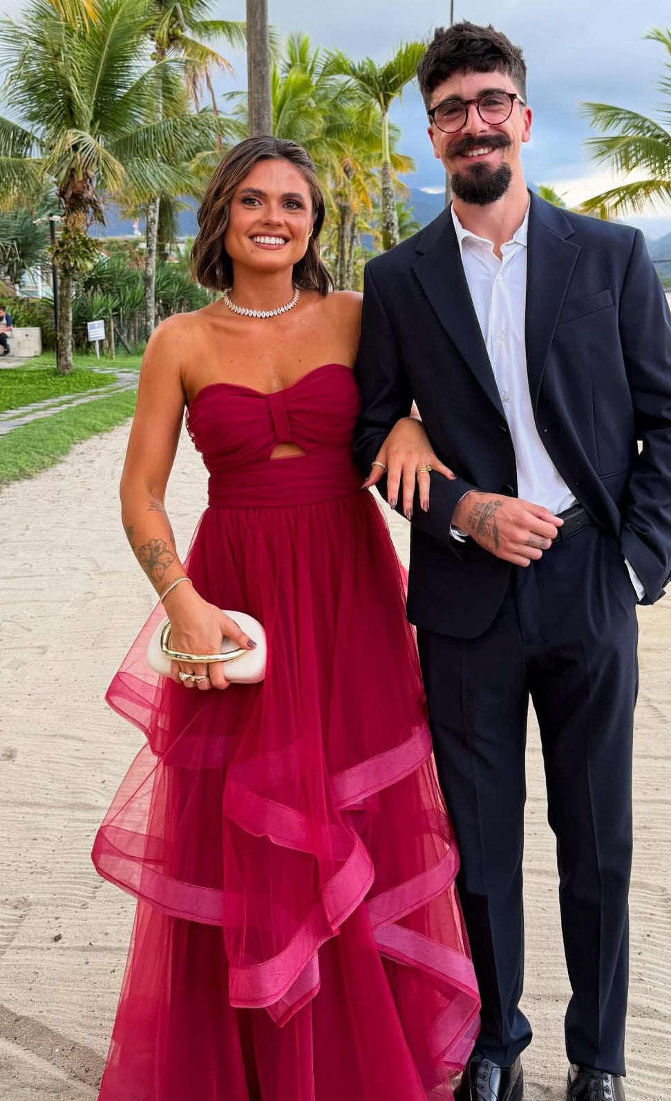 Strapless A Line Ruffle Wedding Guest Dress Formal Party Gown J7026