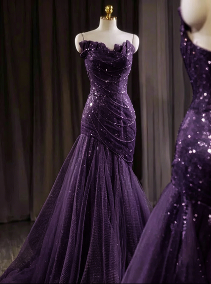 Pink Shiny Tulle Mermaid Prom Dress Fairy Formal Evening Dress 1964