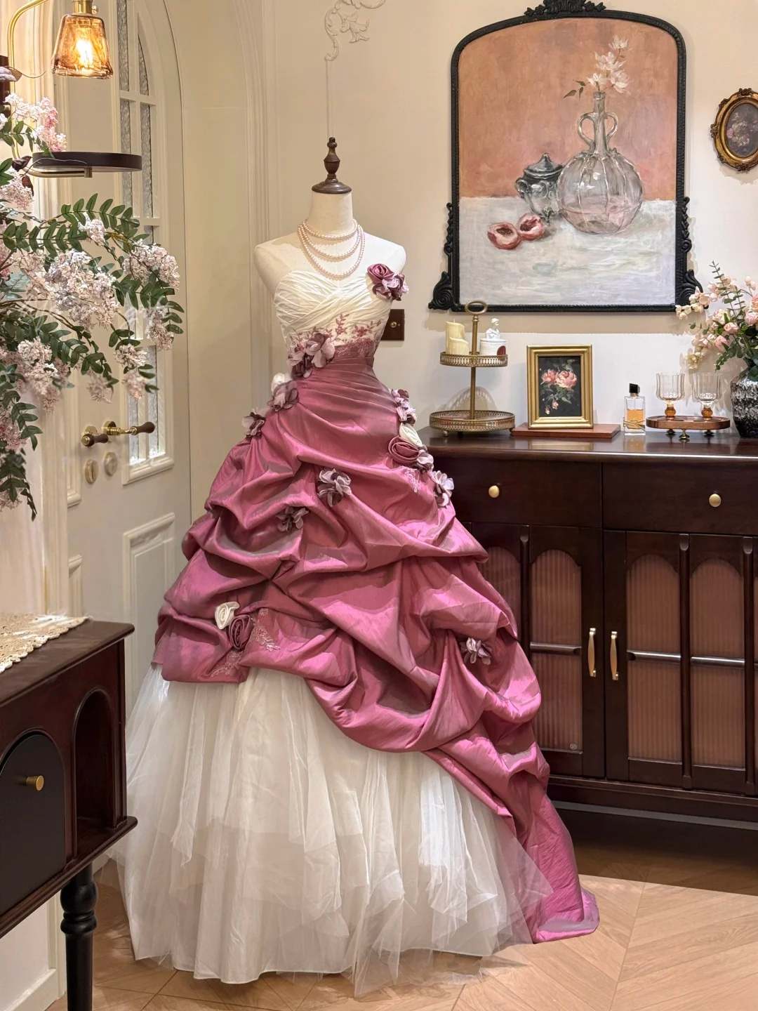 Strapless Ball Gown Quinceanera Dresses Formal Taffeta Prom Dress  J10229