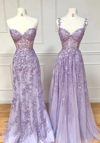 Green A Line Applique Mermaid Lace Long Prom Dress J2622