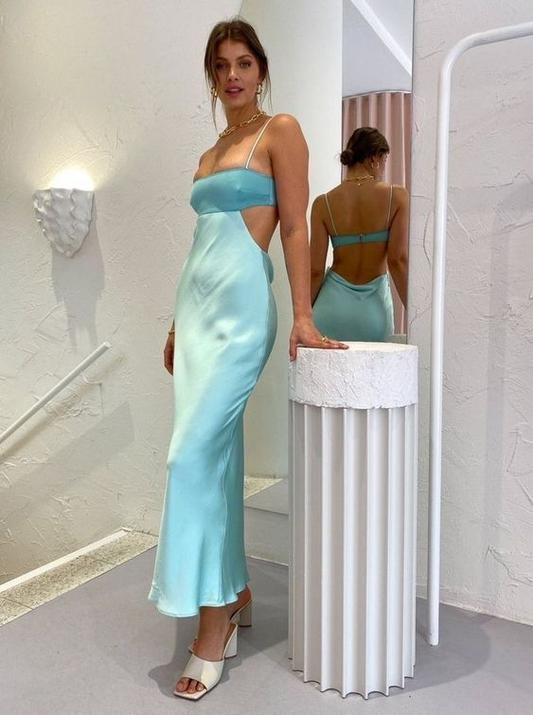 Tiffany Blue Sheath Long Prom Dresses Evening Dress J2660